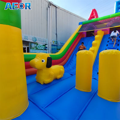 Commercial pvc ville amusante sautant maison gonflable parc d'attractions pour enfants et adultes