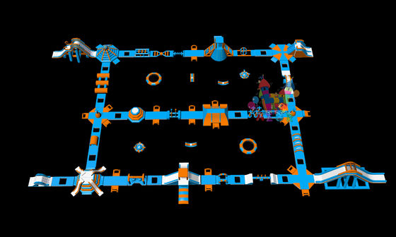 46x76 mètres de toboggan flottant gonflable et parcours d'obstacles