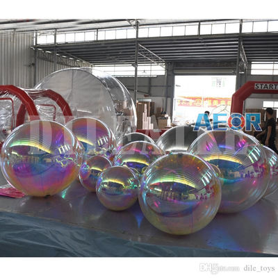 Boule miroir gonflable en PVC coloré de 100 cm pour la décoration de fête et l'événement