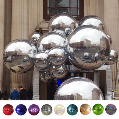 Boule de miroir gonflable géante colorée grande sphère d'or scellée argentée décoration d'événement de mariage ornement de ballon suspendu