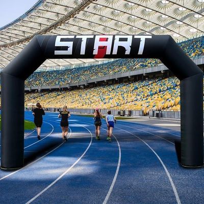Fabrique Sponsor de l'arc aérien personnalisé Marque de départ à la ligne d'arrivée Sports publicité gonflables