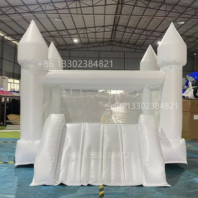 Harga bagus Moonwalk Komersial Inflatable White Bounce House Jumping Bouncy Castle Slide Kecil on line