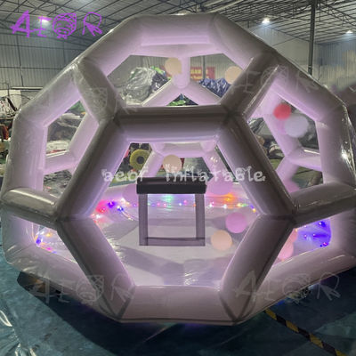 Maison à bulles gonflable étanche à l'air Luxe hexagonal Tente à dôme transparent Maison de football gonflable