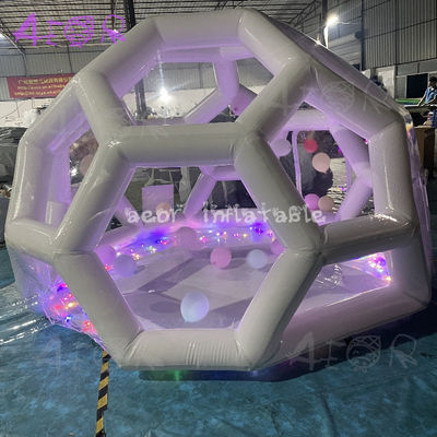 Maison à bulles gonflable étanche à l'air Luxe hexagonal Tente à dôme transparent Maison de football gonflable