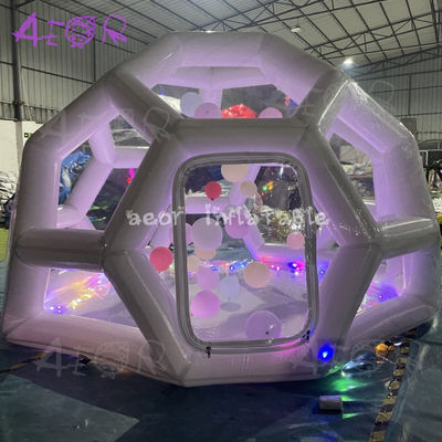 Maison à bulles gonflable étanche à l'air Luxe hexagonal Tente à dôme transparent Maison de football gonflable