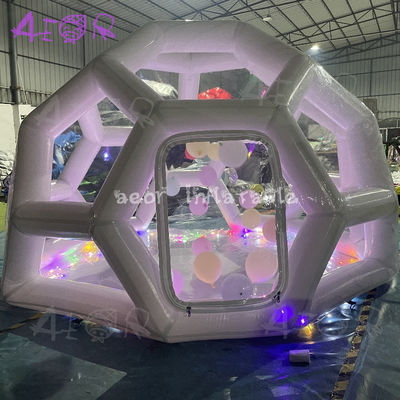 Maison à bulles gonflable étanche à l'air Luxe hexagonal Tente à dôme transparent Maison de football gonflable