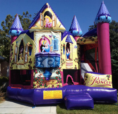 Bon prix Disney Princess Bounce House Jumping Castle Rose Slide gonflable château pour la fête en ligne