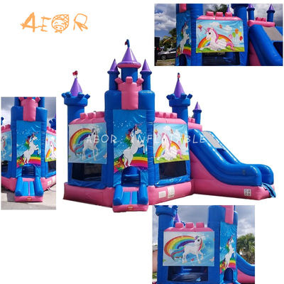 Commercial Unicorn gonflable rebond Combo Slide Château rebond Pour la vente