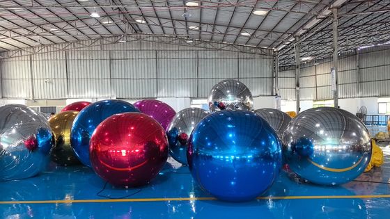 Décoration de mode Disco en PVC Ballon gonflable Disco fête de mariage or argent Sphère flottante Boule miroir gonflable