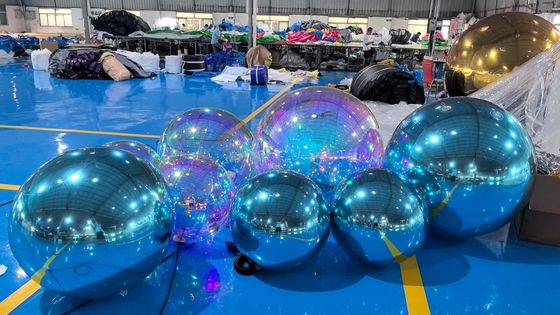 Décoration de mode Disco en PVC Ballon gonflable Disco fête de mariage or argent Sphère flottante Boule miroir gonflable