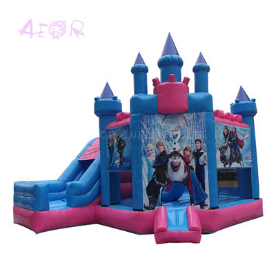 আউটডোর ইভেন্ট এবং পার্টি জন্য স্লাইড সঙ্গে inflatable রাজকুমারী বাউন্সী কাসলস গোলাপী বাউন্স ঘর