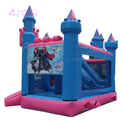 আউটডোর ইভেন্ট এবং পার্টি জন্য স্লাইড সঙ্গে inflatable রাজকুমারী বাউন্সী কাসলস গোলাপী বাউন্স ঘর