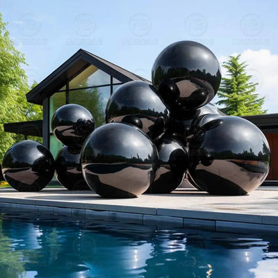 Des boules gonflables brillantes décoration de fête de Noël reflétant une boule miroir gonflable en argent géant en PVC/sphère B