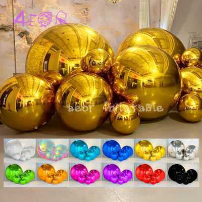 Ballons miroirs gonflables sphère PVC grand ballon miroir réfléchissant grande boule brillante pour la fête de mariage de Noël