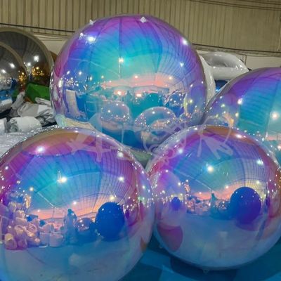 বড় চকচকে দৈত্য কাস্টমাইজড পিভিসি inflatable বল আলংকারিক inflatable আয়না বল বেলুন