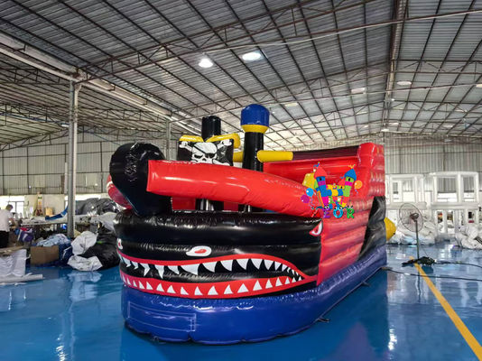 Buen precio 6.7x3.7m PVC a medida Inflable al aire libre Fun City tema de dibujos animados Bouncer saltando castillo de salto con tobogán seco en línea