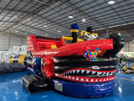 6.7x3.7m কাস্টম পিভিসি আউটডোর ইনফ্ল্যাটেবল মজাদার সিটি কার্টুন থিম বাউন্সার ঝাঁপিয়ে পড়া বাম্পিং কাসল ড্রাই স্লাইড সহ
