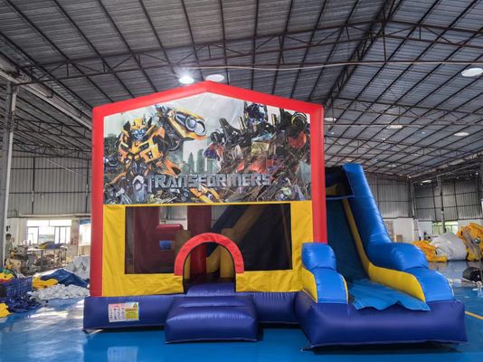 İyi bir fiyat. 5x4m Transformörler şişkin atlama sıçrama kaleler şişkin ticari şişkin slide ile slide çevrimiçi