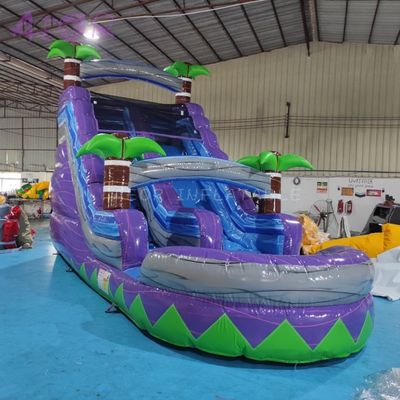 Glissière d'eau commerciale en PVC Palm Tree Glissière gonflable pour enfants Glissière gonflable avec piscine