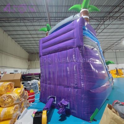 Glissière d'eau commerciale en PVC Palm Tree Glissière gonflable pour enfants Glissière gonflable avec piscine