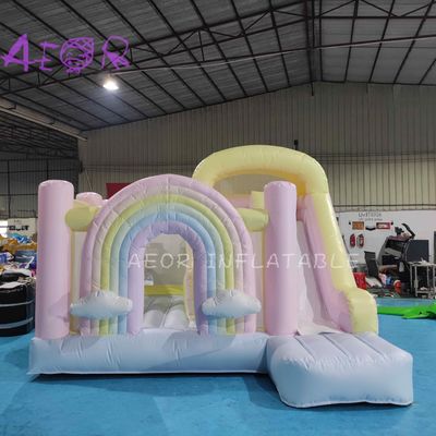 Commercial gonflable Rainbow Bounce House Fête Rainbow Bouncy House Combo