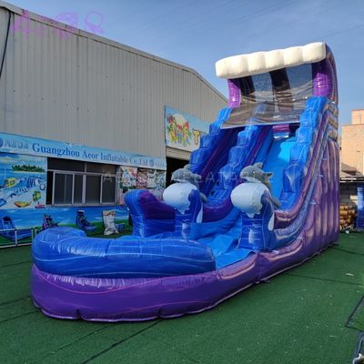 Harga bagus Commercial Inflatable Kids Big Blow Up Water Slide Palm Tree Backyard Water Slide Combo Dengan Kolam Renang on line