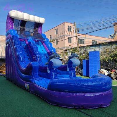 Commercial gonflable pour enfants Grand gonflable glissement d'eau palmier jardin glissement d'eau combiné avec piscine