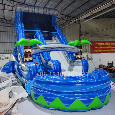 কাস্টমাইজড ভারী দায়িত্ব inflatable স্লাইড বহিরঙ্গন বাণিজ্যিক পুল সঙ্গে জল স্লাইড