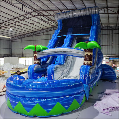 কাস্টমাইজড ভারী দায়িত্ব inflatable স্লাইড বহিরঙ্গন বাণিজ্যিক পুল সঙ্গে জল স্লাইড