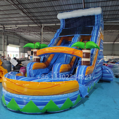 কাস্টমাইজড ভারী দায়িত্ব inflatable স্লাইড বহিরঙ্গন বাণিজ্যিক পুল সঙ্গে জল স্লাইড
