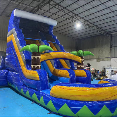 কাস্টমাইজড ভারী দায়িত্ব inflatable স্লাইড বহিরঙ্গন বাণিজ্যিক পুল সঙ্গে জল স্লাইড