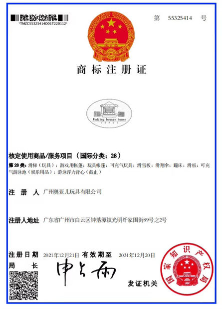 China Guangzhou Aeor Inflatable Co., Ltd. zertifizierungen